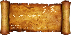 Faller Barót névjegykártya